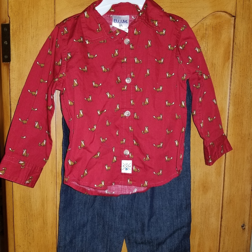 Boys 2 piece shirt pant set size 24 months